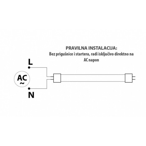 DAWN LED CEV T8 9W 900lm 3000K JEDNOSTRANA - Image 2
