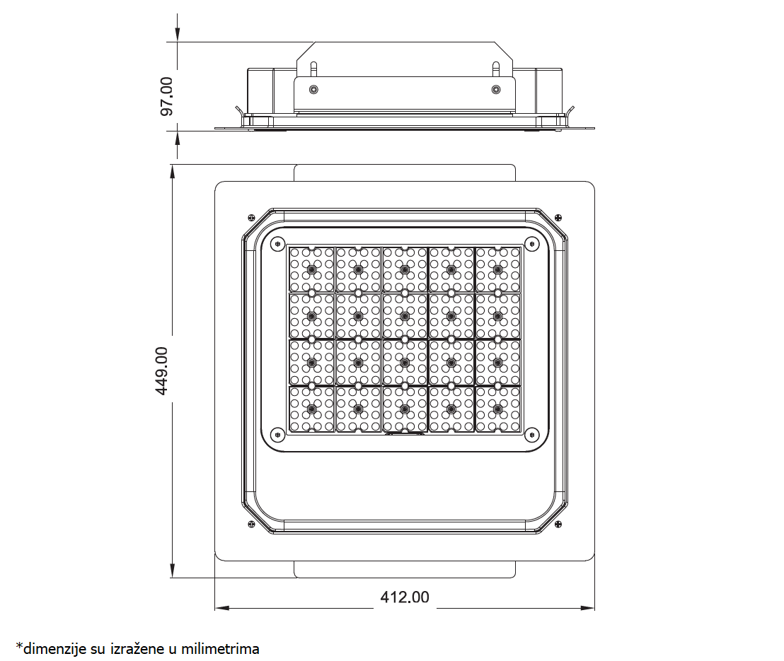 DAWN LED REFLEKTOR BR FL 100W-07K 5000K 13000lm 90° IP65 - Image 2