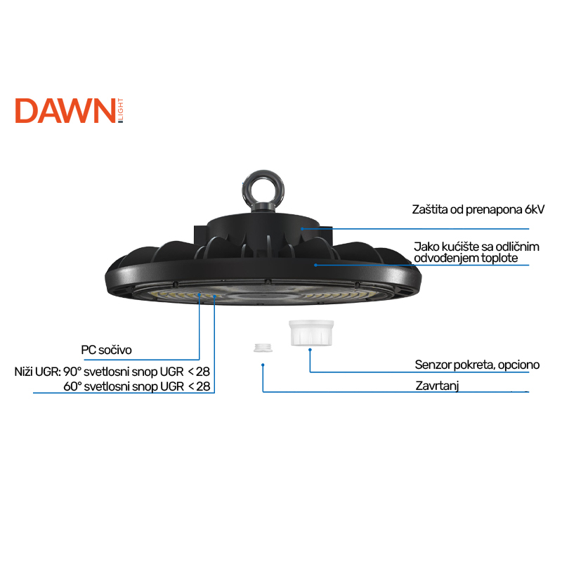 DAWN LED REFLEKTOR HBS-100W 4000K 90° IP65 - Image 2