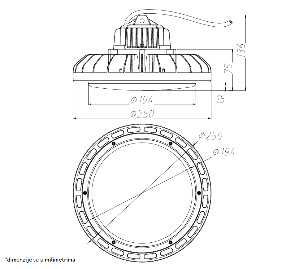 LED REFLEKTOR HB07-100W-4000K-IP65 - Image 5