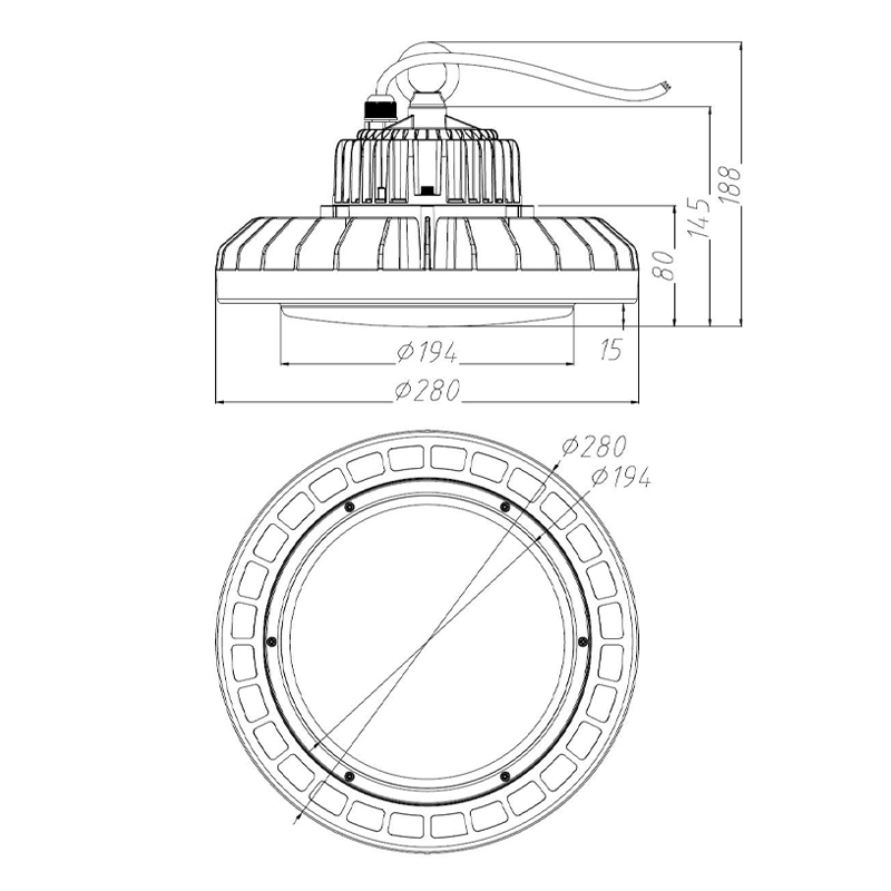 LED REFLEKTOR HB07-150W-4000K-IP65 - Image 5