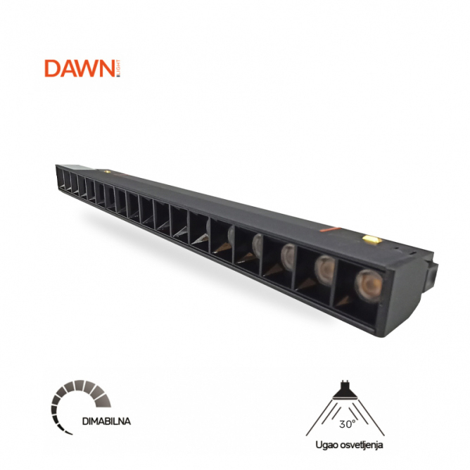 MAGNETIC SVETILJKA LED02-12W 3000K 30° 48V DC CRNA - Image 2