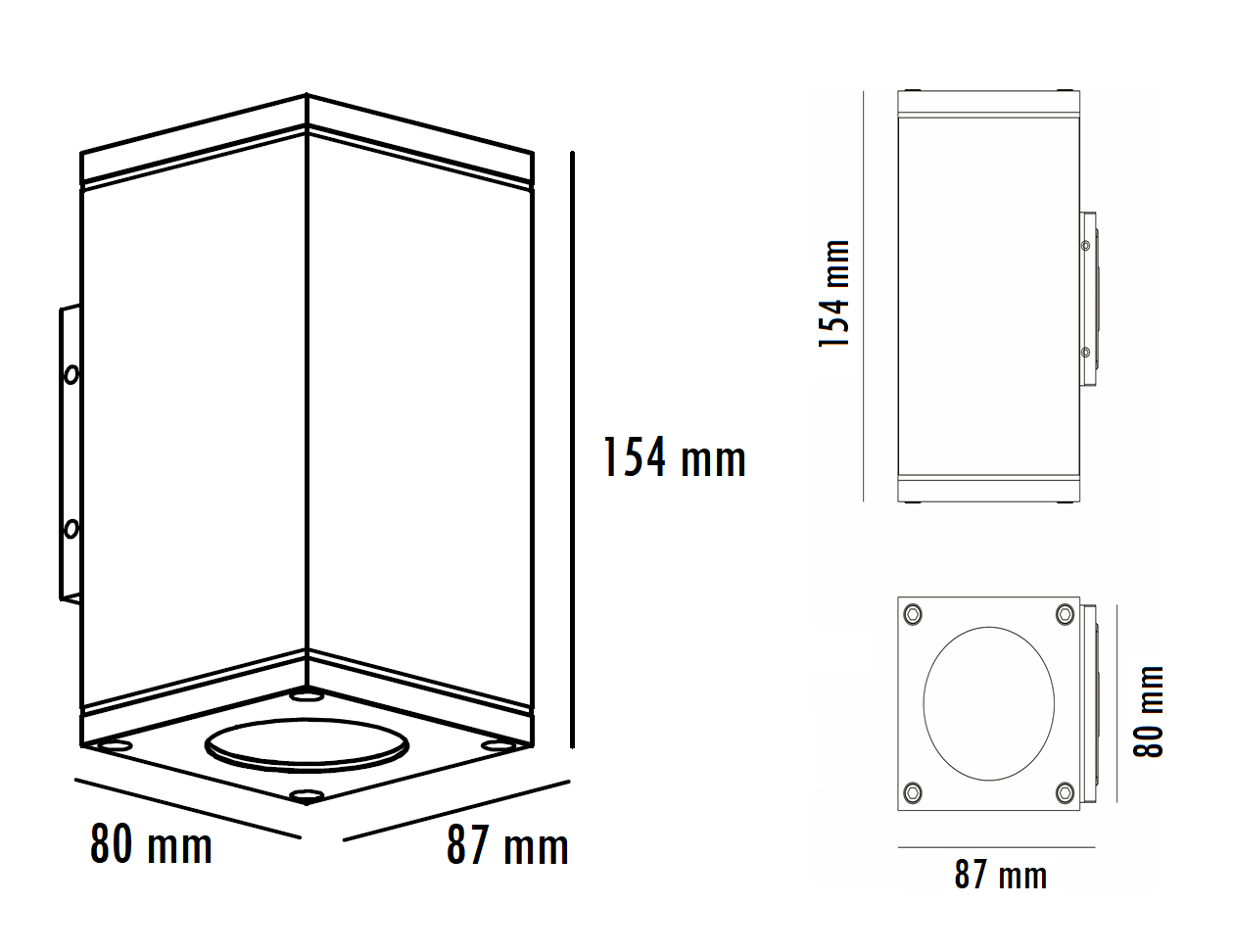 SVETILJKA JM-2123 ZIDNA 2*GU10 BELA IP65 - Image 2